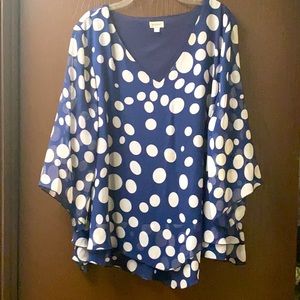 Blue Polkadot Blouse